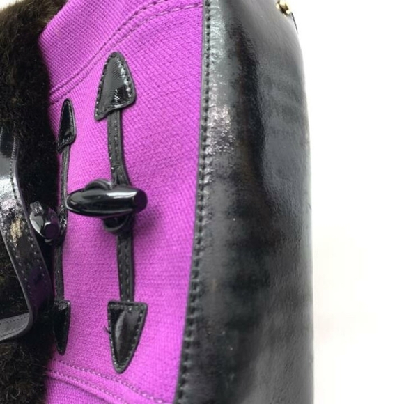 Kate Spade Limited Edition Purple and Brown Fur Trim Tote Bag  EUC - Picture 5 of 11